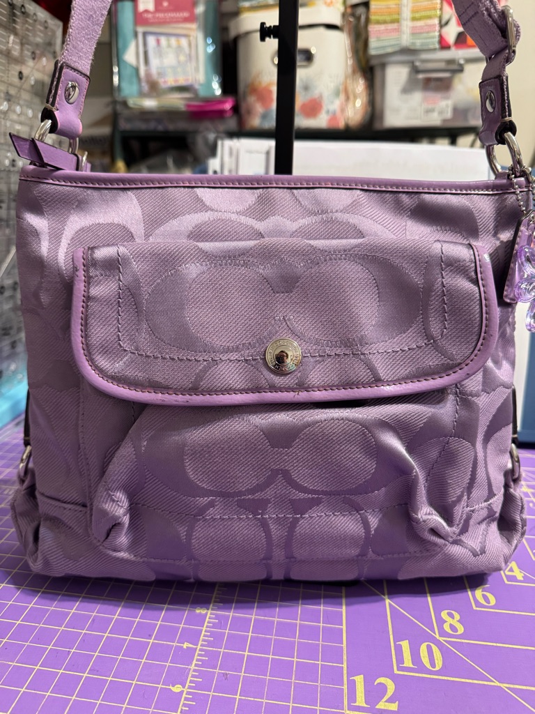 Coach Lavender Kyra Daisy Signature C Crossbody Bag W/Adjustable Strap